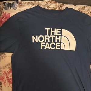 The North Face Navy Tee with White Logo